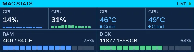 ScryBar Mac Stats view